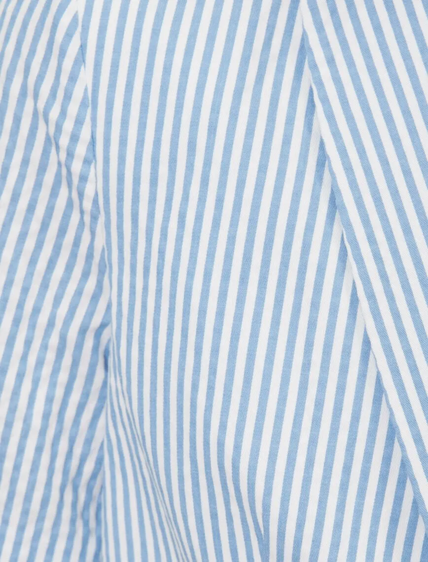 10624 Baby Blue Short Sleeve Striped Jacket