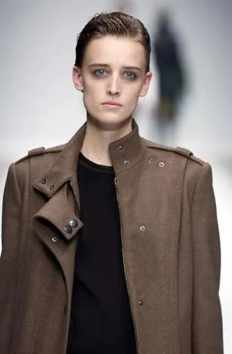 2003 Camel Wool Double-Breasted Military Jacket