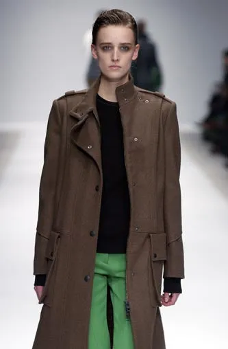 2003 Camel Wool Double-Breasted Military Jacket
