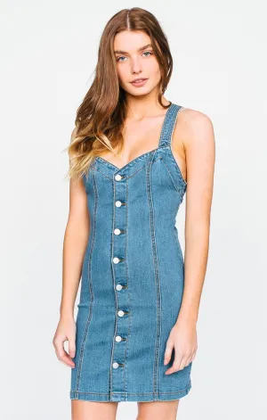 Afends Womens STEVIE - VINTAGE BLUE - denim dress