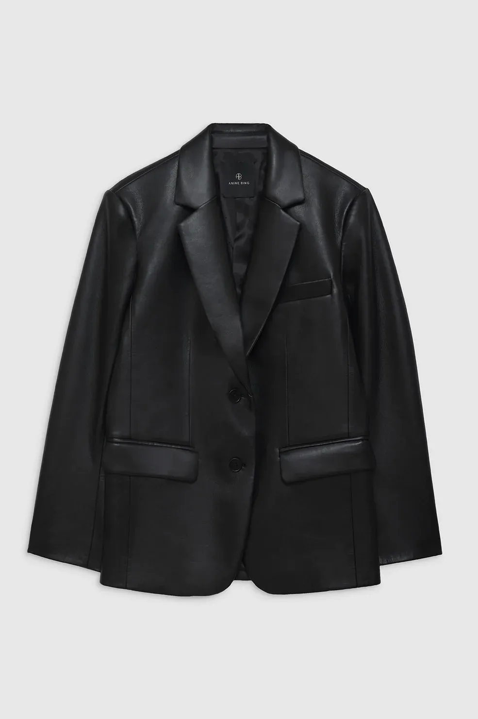 Anine Bing - Classic Blazer in Black Recycled Leather