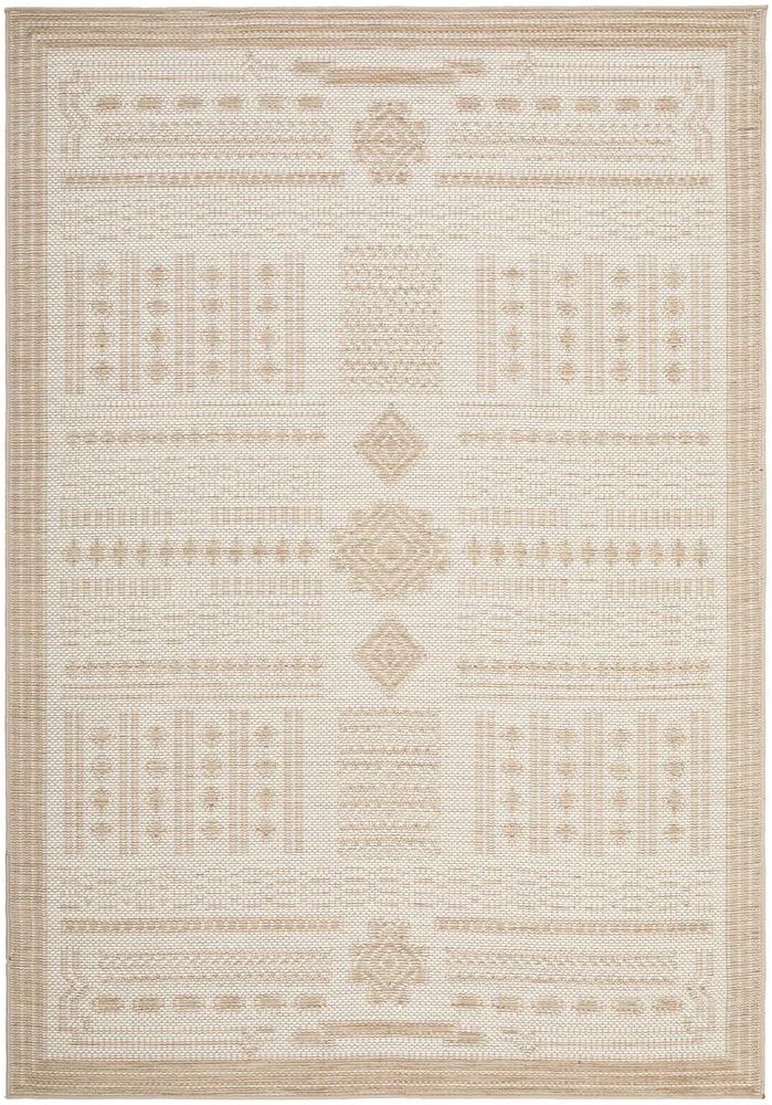 Aztec Cream Natural Indoor Outdoor Rug