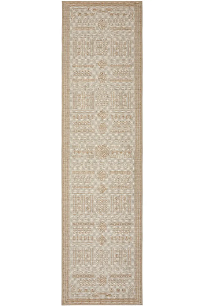 Aztec Cream Natural Indoor Outdoor Rug