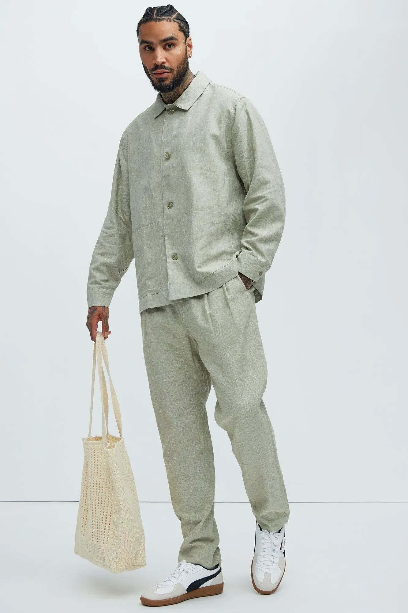 Bahamas Linen Chore Jacket - Green