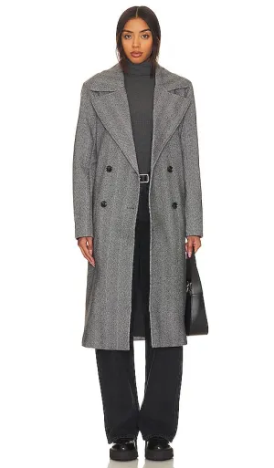 Bardot Classic Chevron Coat in Grey