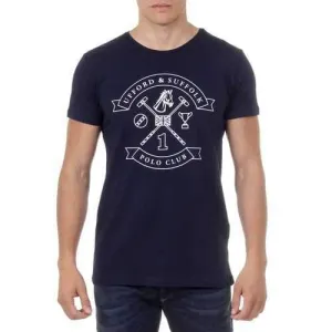 Blue M Ufford & Suffolk Polo Club Mens T-Shirt Short Sleeves Round Neck US027 NAVY BLUE