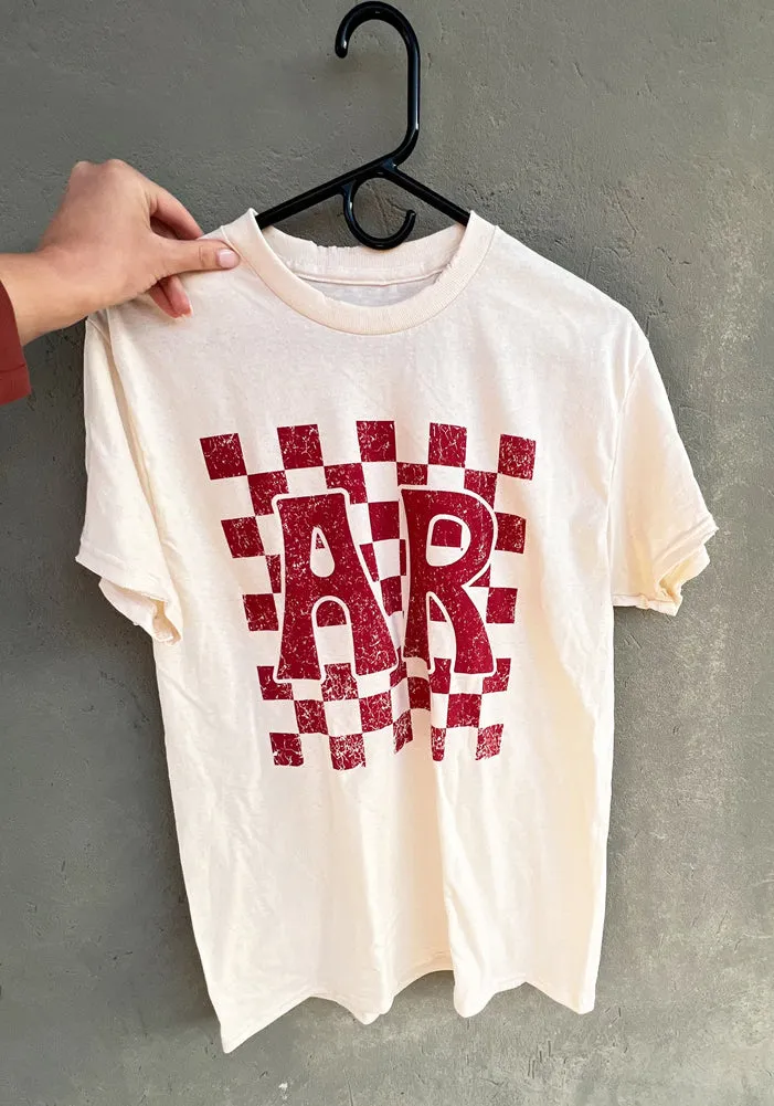 Checkered AR S/S Tee in Ivory by Southern Trend