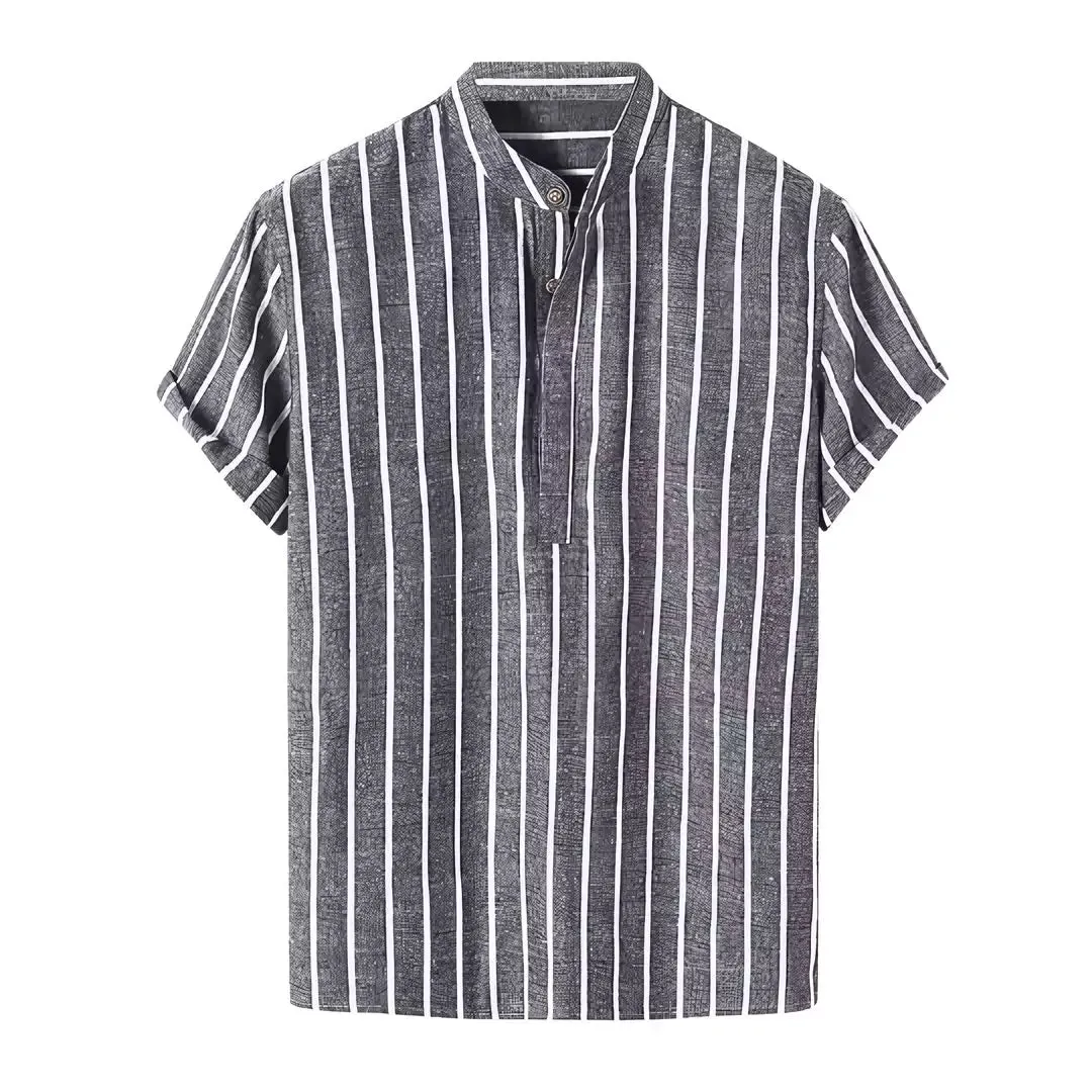 Coastal Linen Striped Short Sleeve Shirt