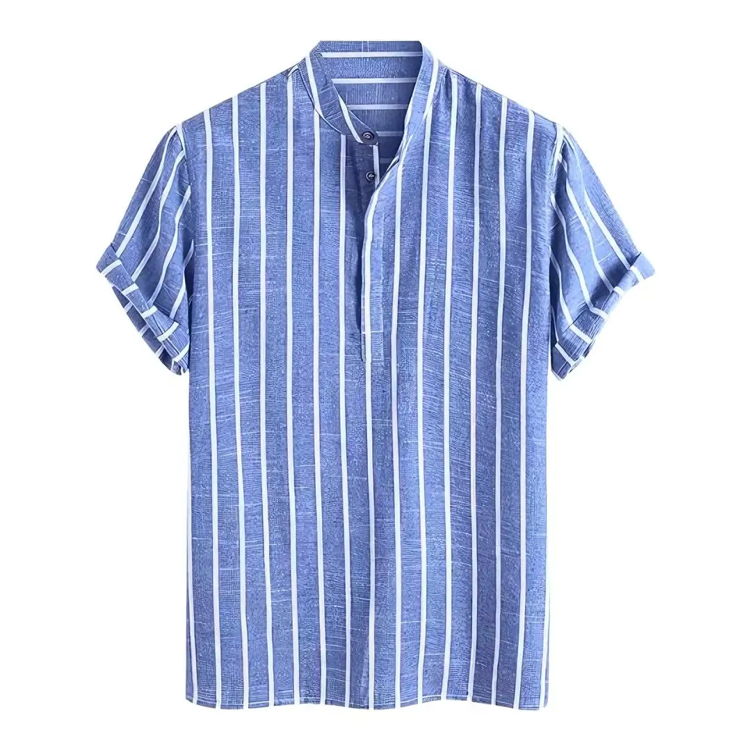 Coastal Linen Striped Short Sleeve Shirt