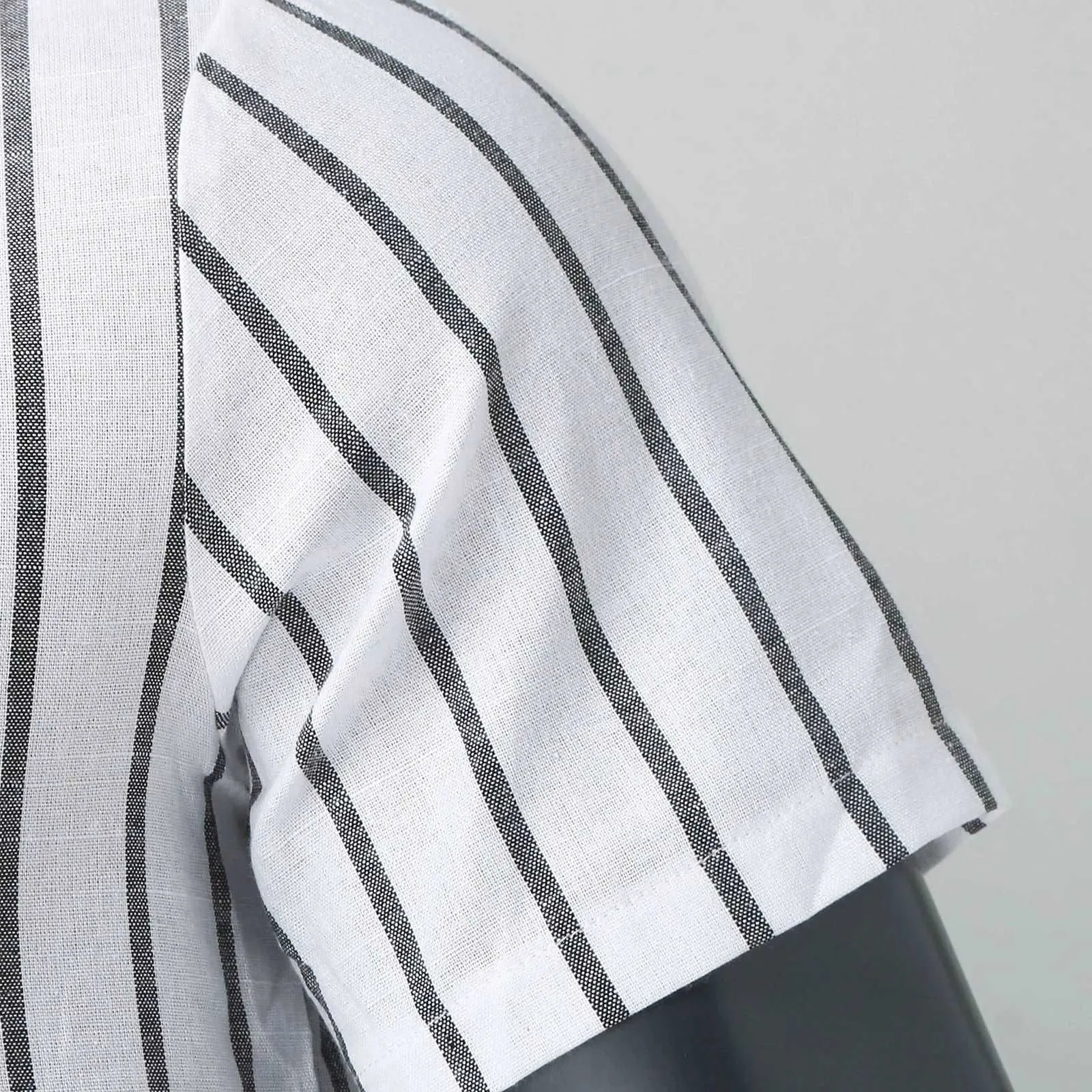 Coastal Linen Striped Short Sleeve Shirt