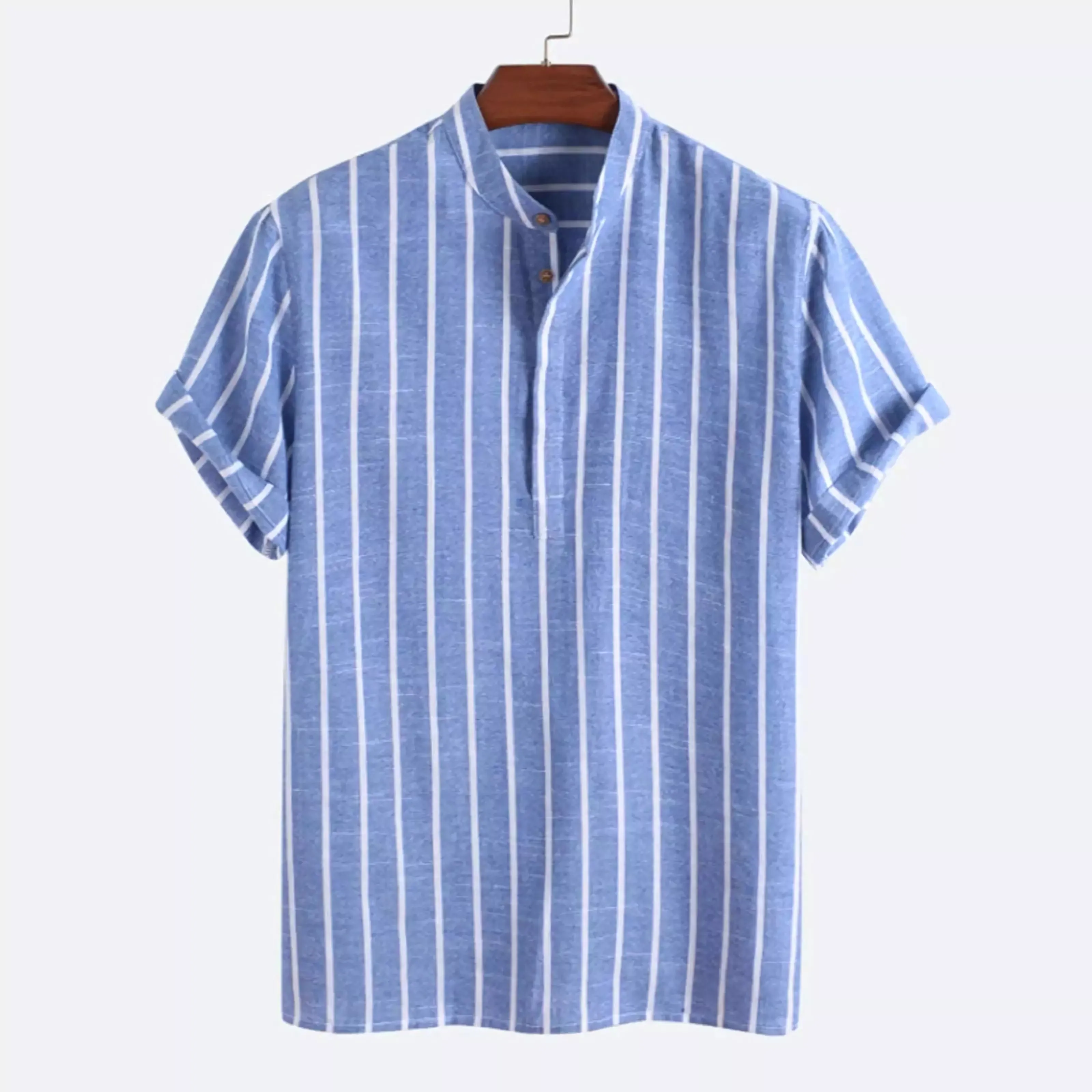 Coastal Linen Striped Short Sleeve Shirt