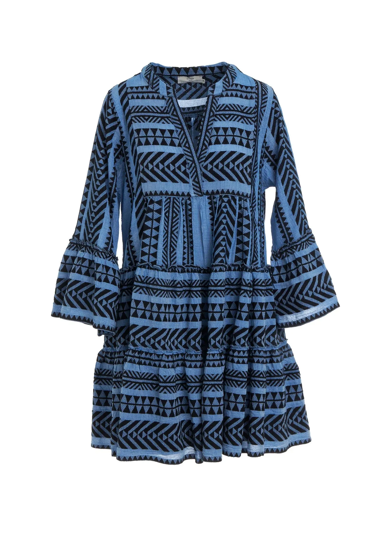 ELLA SHORT DRESS  BLUE/BLACK