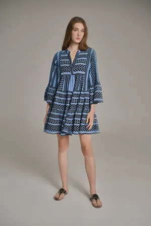 ELLA SHORT DRESS  BLUE/BLACK