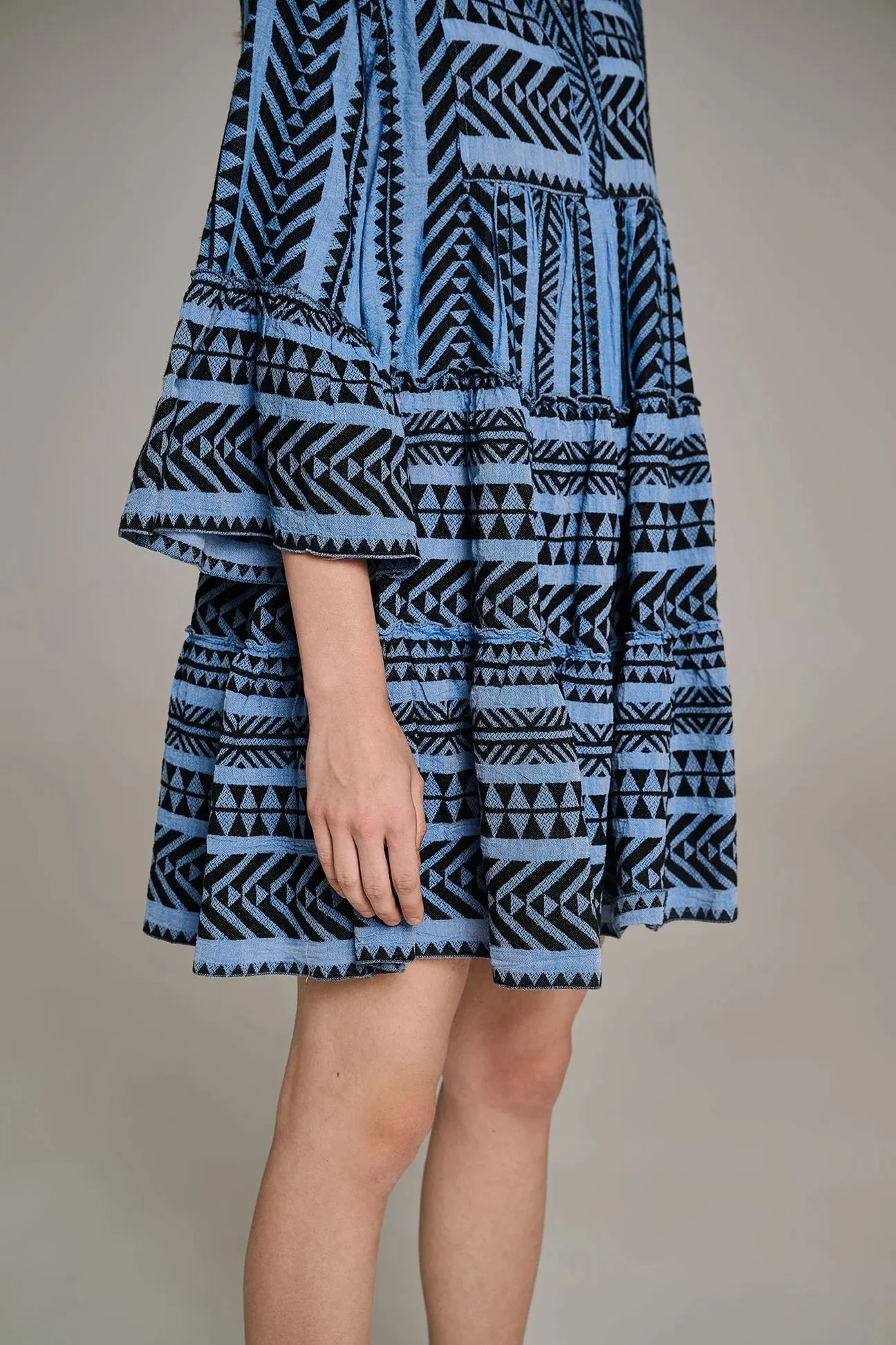 ELLA SHORT DRESS  BLUE/BLACK