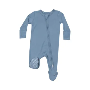 Faded Denim- 2 Way Zipper Footie