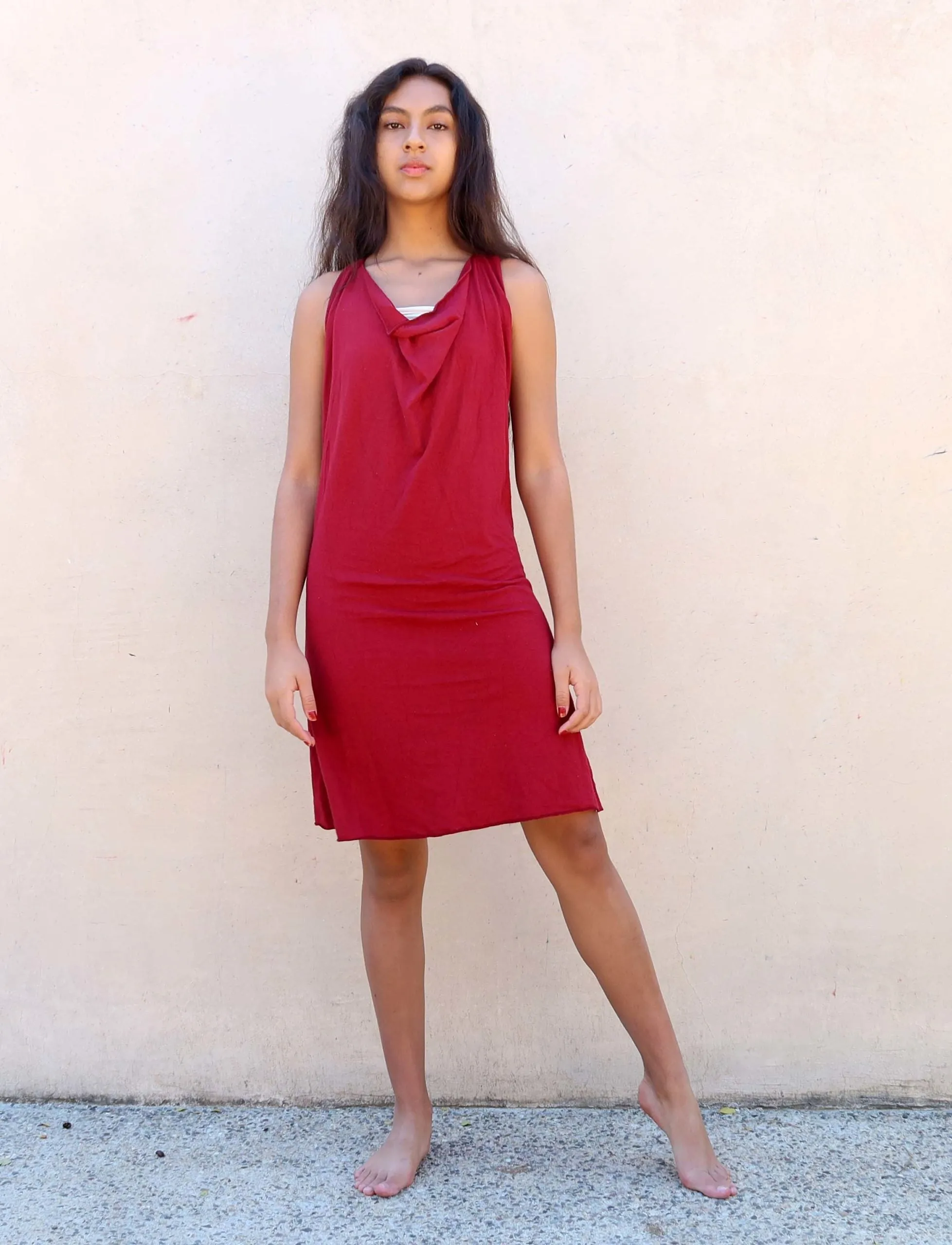 Float Neck Racerback Simplicity Short Dress