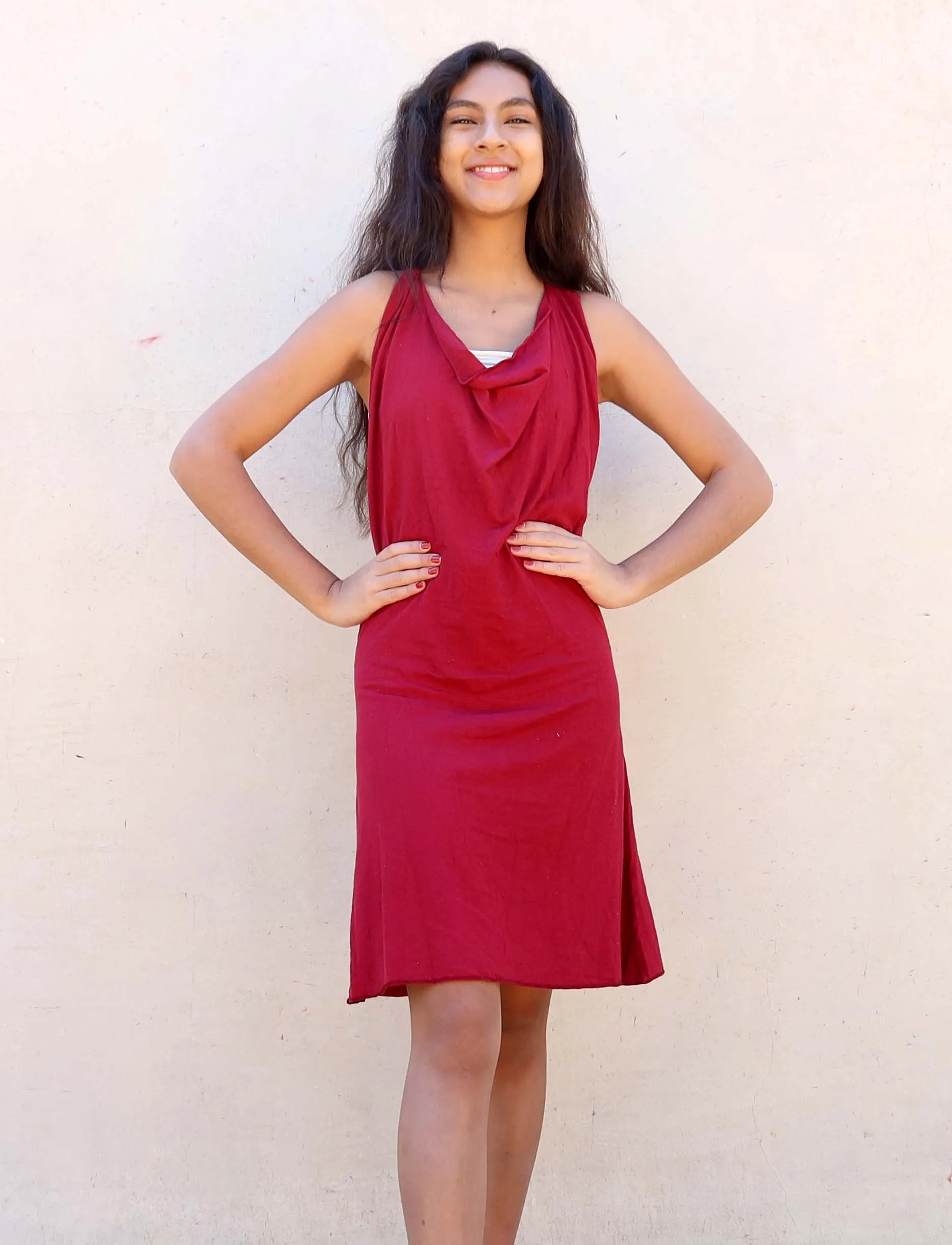Float Neck Racerback Simplicity Short Dress