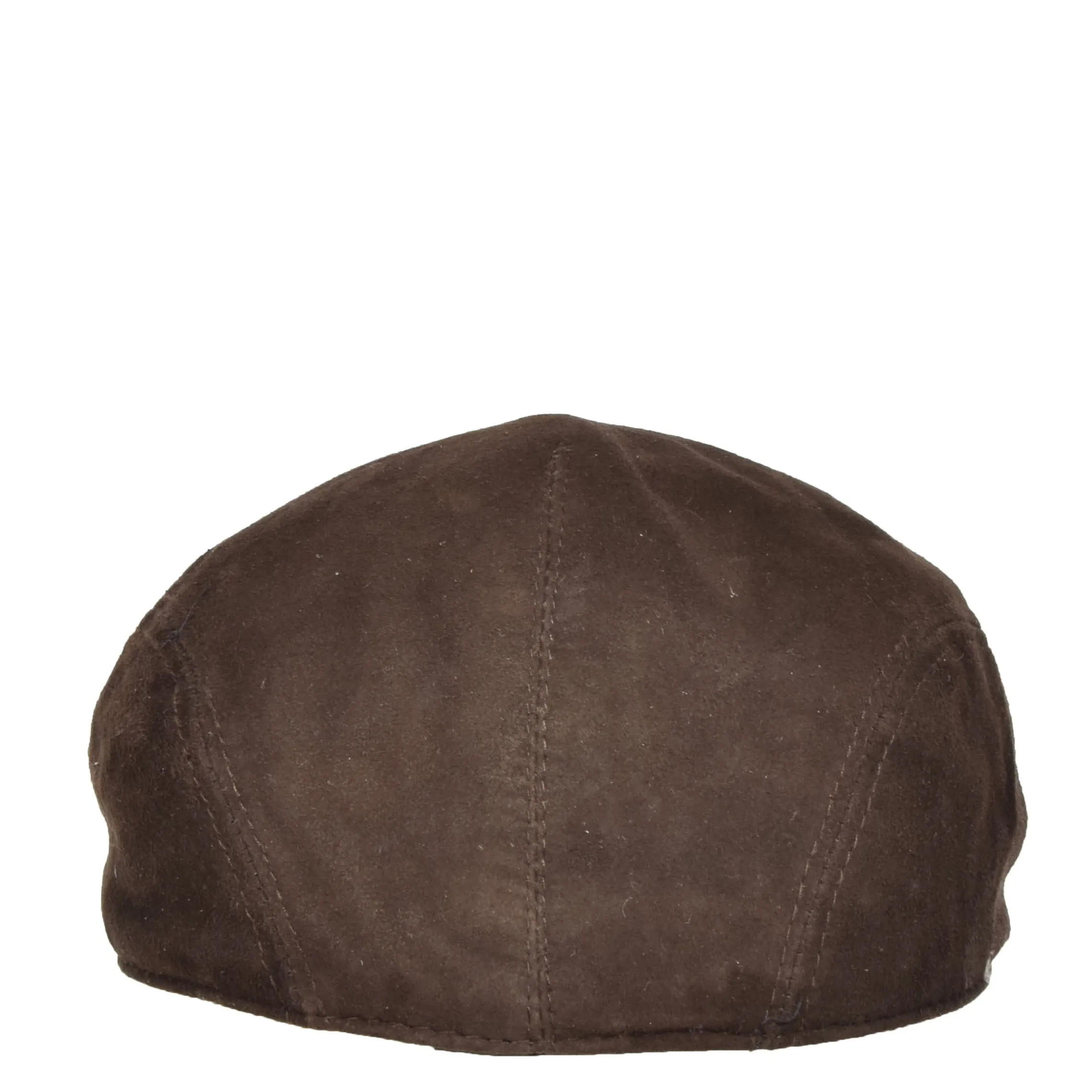 Genuine Brown Suede Flat Cap English Granddad Baker-boy Hat Earl