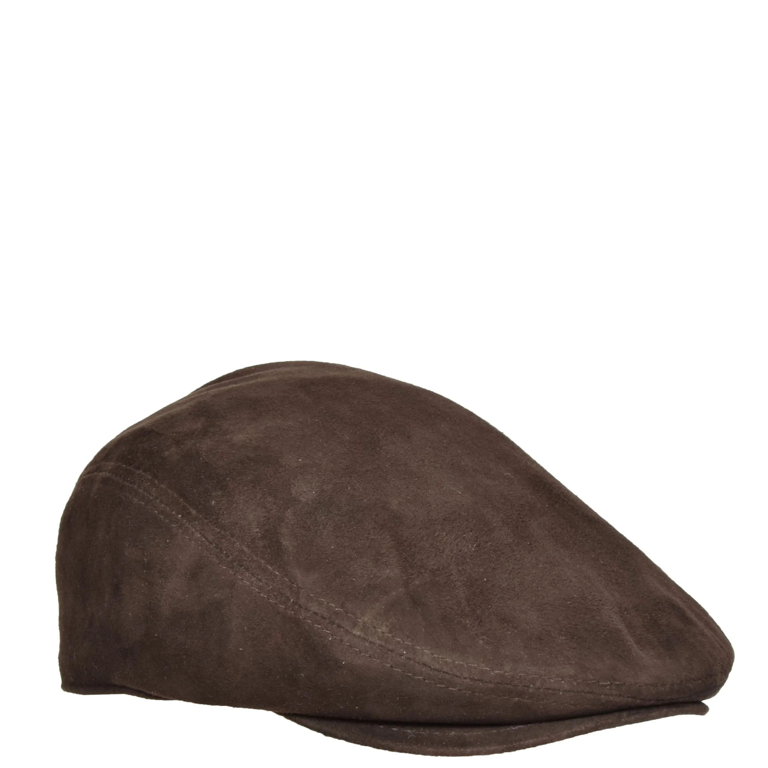 Genuine Brown Suede Flat Cap English Granddad Baker-boy Hat Earl