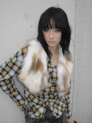 Gradient fur short vest【s0000010550】