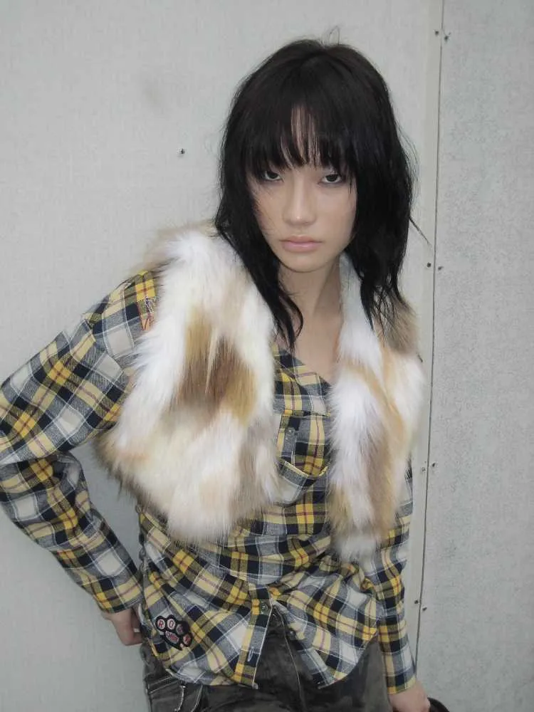 Gradient fur short vest【s0000010550】