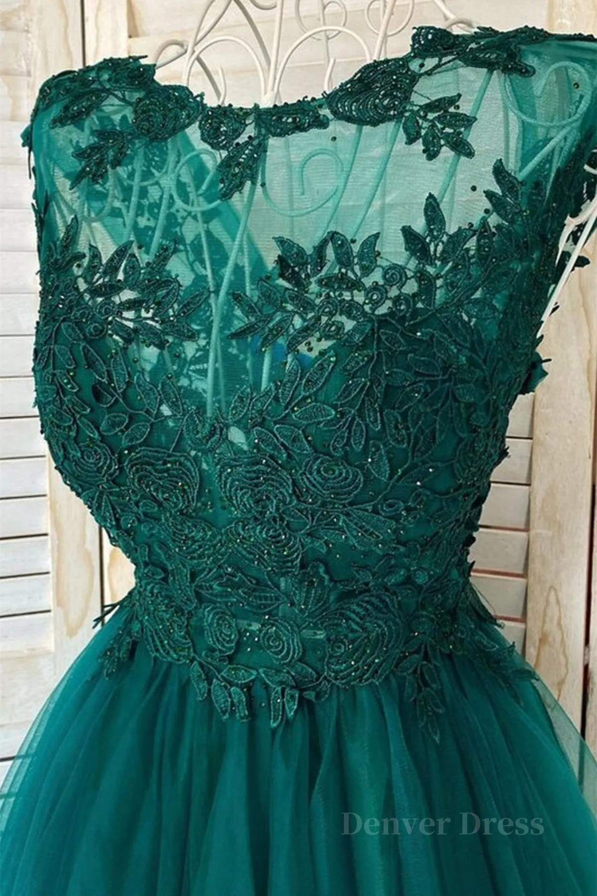 Green Lace Tulle Short Prom Homecoming Dresses Green Lace Formal Graduation Evening Dresses