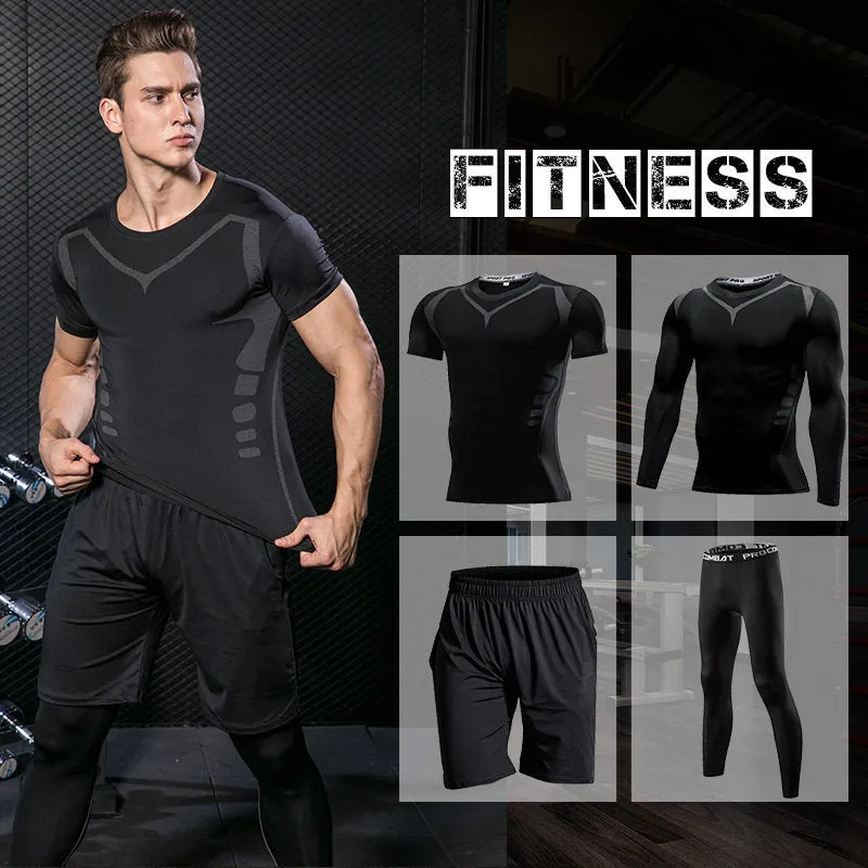 Gym Running Set Men's Tracksuit Jogging Compression Sportswear for Male Fitness Sports Clothing Tight Activewear Suits Hoodies