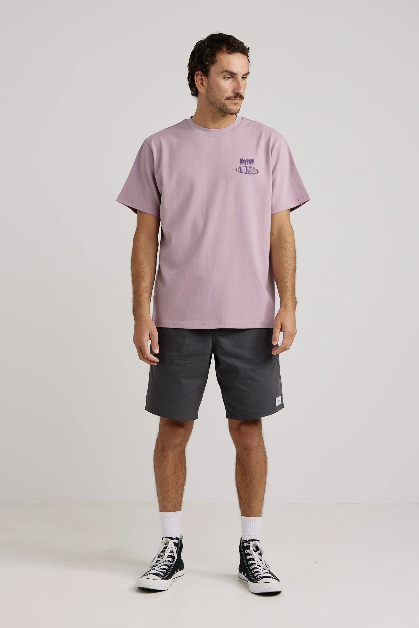Heavy Vintage Block Ss T Shirt Mauve
