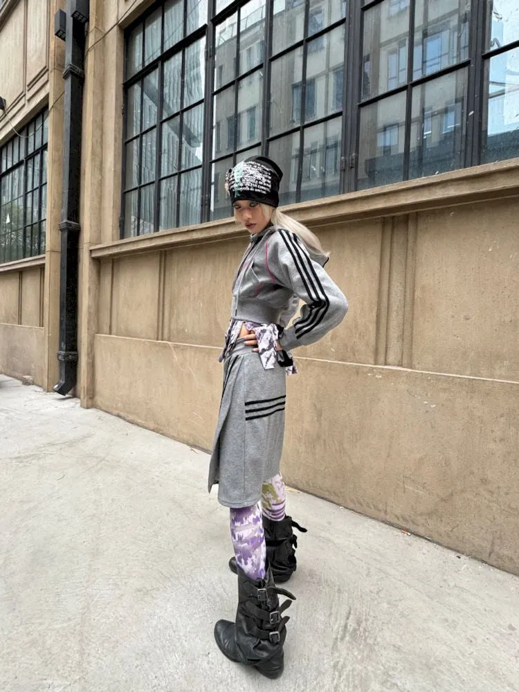 Hooded Sweatshirt Short Jacket Half Skirt Set【s0000007659】