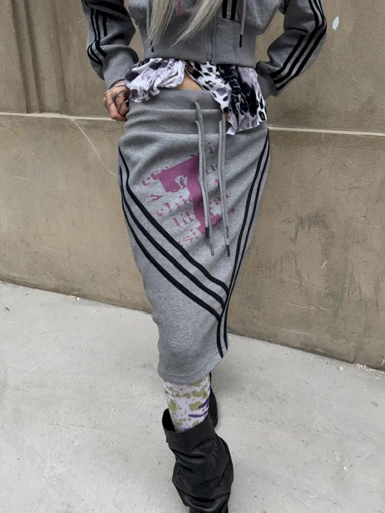 Hooded Sweatshirt Short Jacket Half Skirt Set【s0000007659】