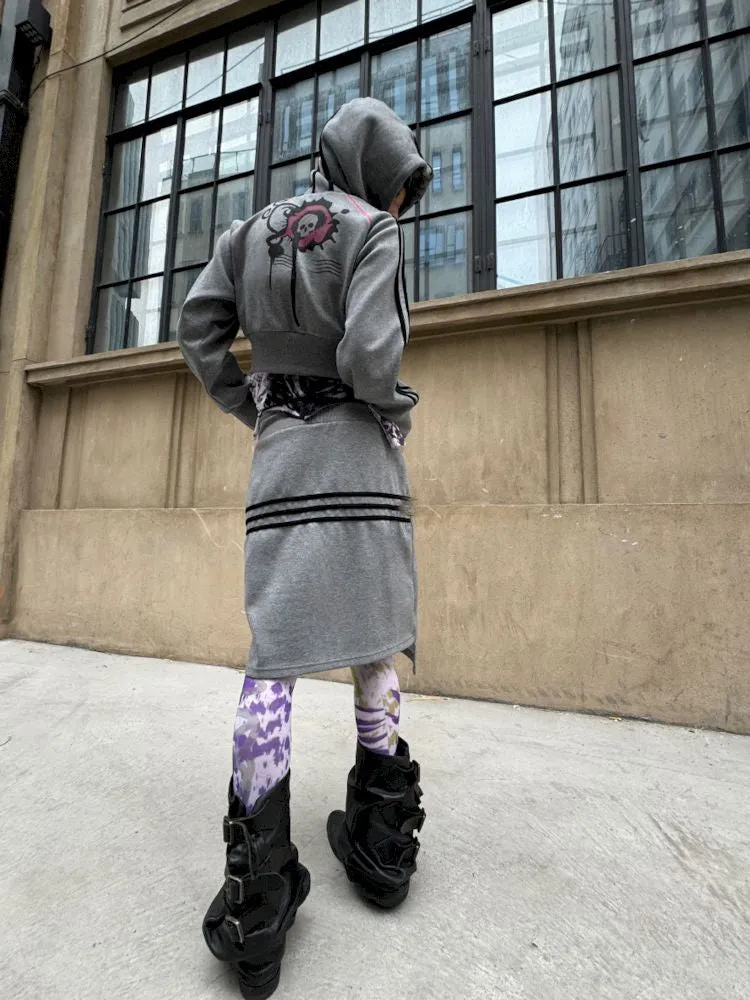 Hooded Sweatshirt Short Jacket Half Skirt Set【s0000007659】