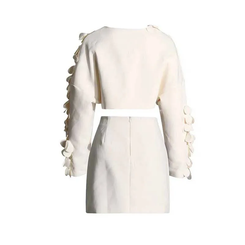 Kayla Petal Short Jacket & Mini Skirt