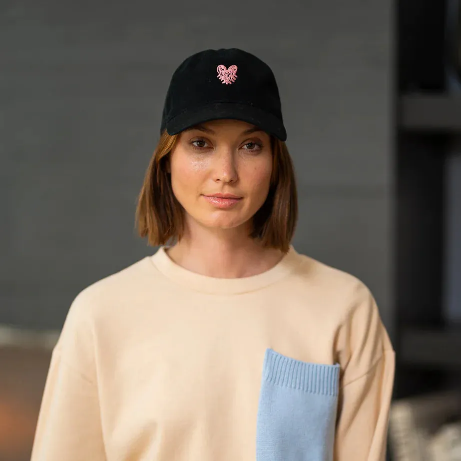 Kerri Rosenthal - Pop Heart Baseball Hat in Black
