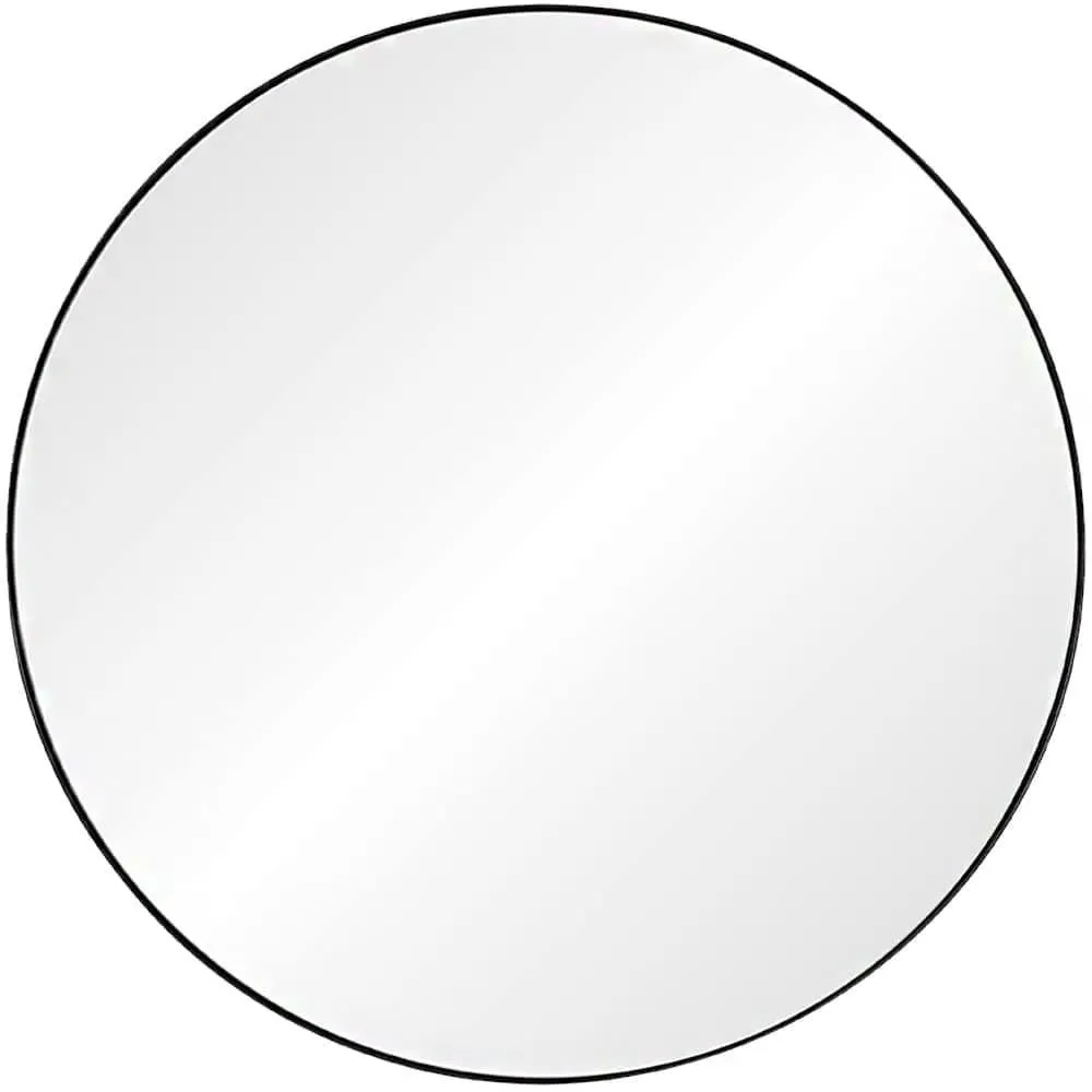 Large Black Nickel Round Wall Mirror by Mirror Home