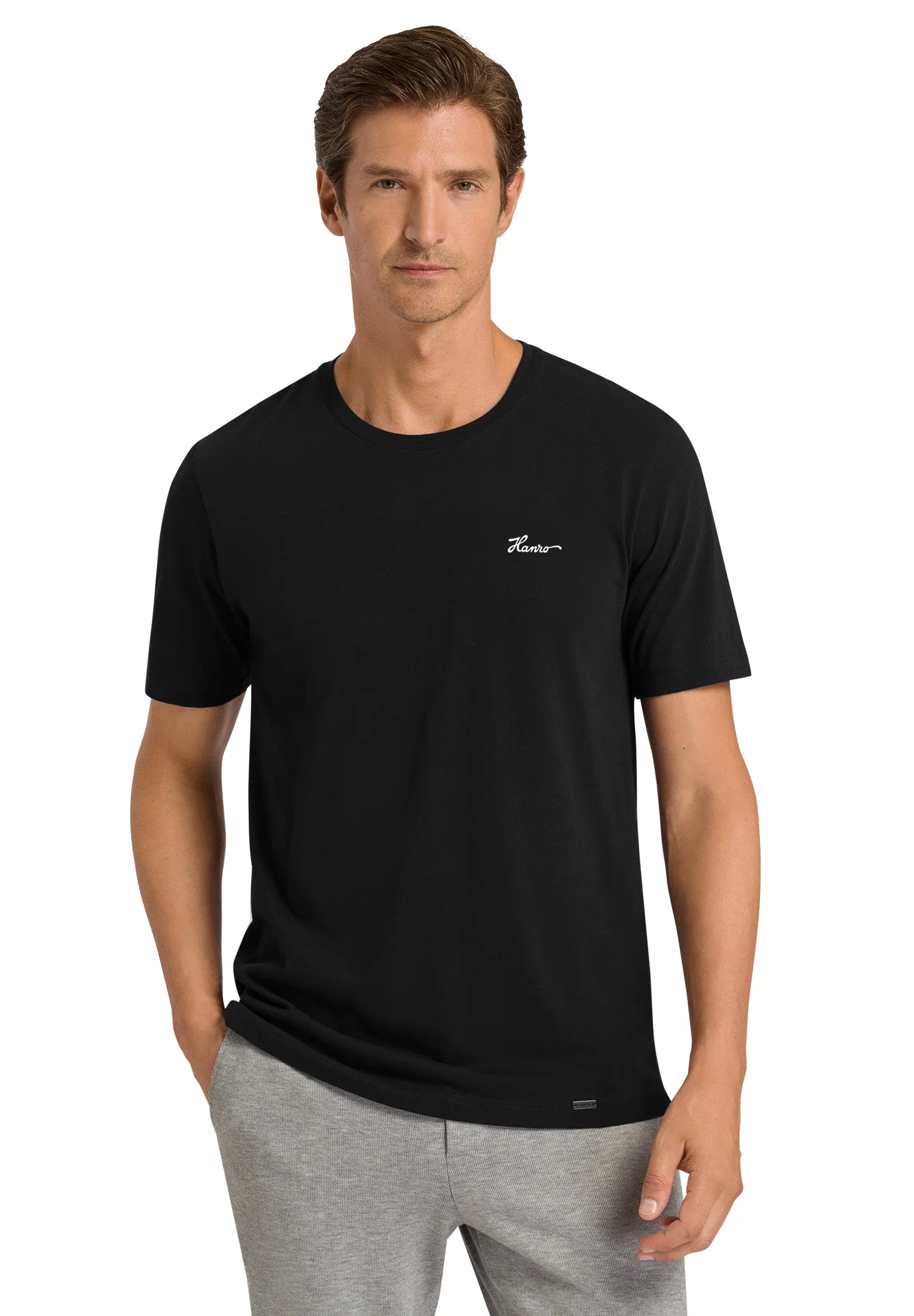 Living Shirts Jersey Cotton Crew Neck Logo T-Shirt | Black 75853-019