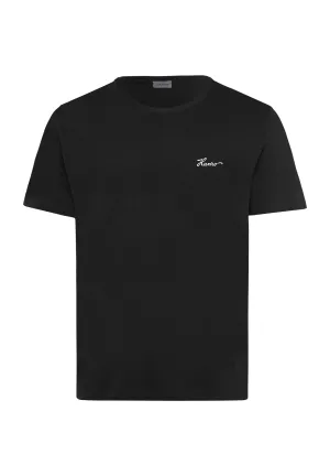 Living Shirts Jersey Cotton Crew Neck Logo T-Shirt | Black 75853-019
