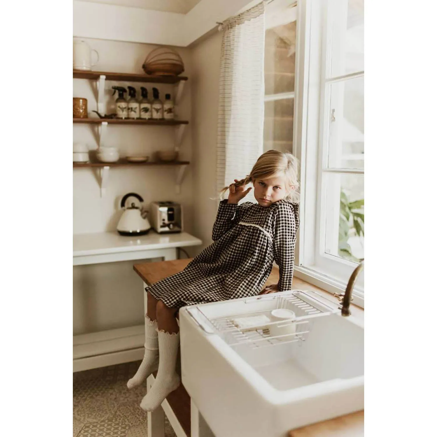 Louise Misha Dress Alaka Black Vichy