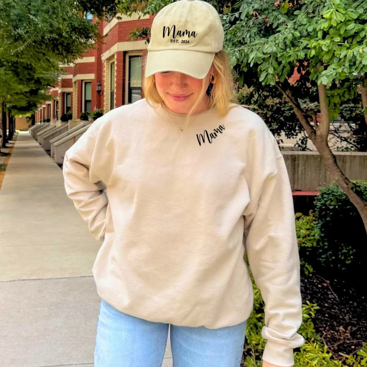 Mama Twin Pack: Embroidered Sweatshirt & Hat