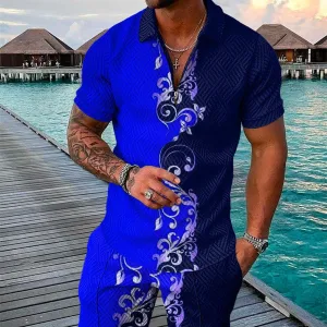 Men's Summer Lapel Shirt Set