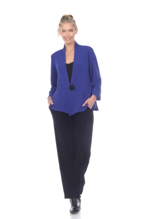 Moonlight Short High-Low One-Button Jacket in Royal Blue - 2006-BLU