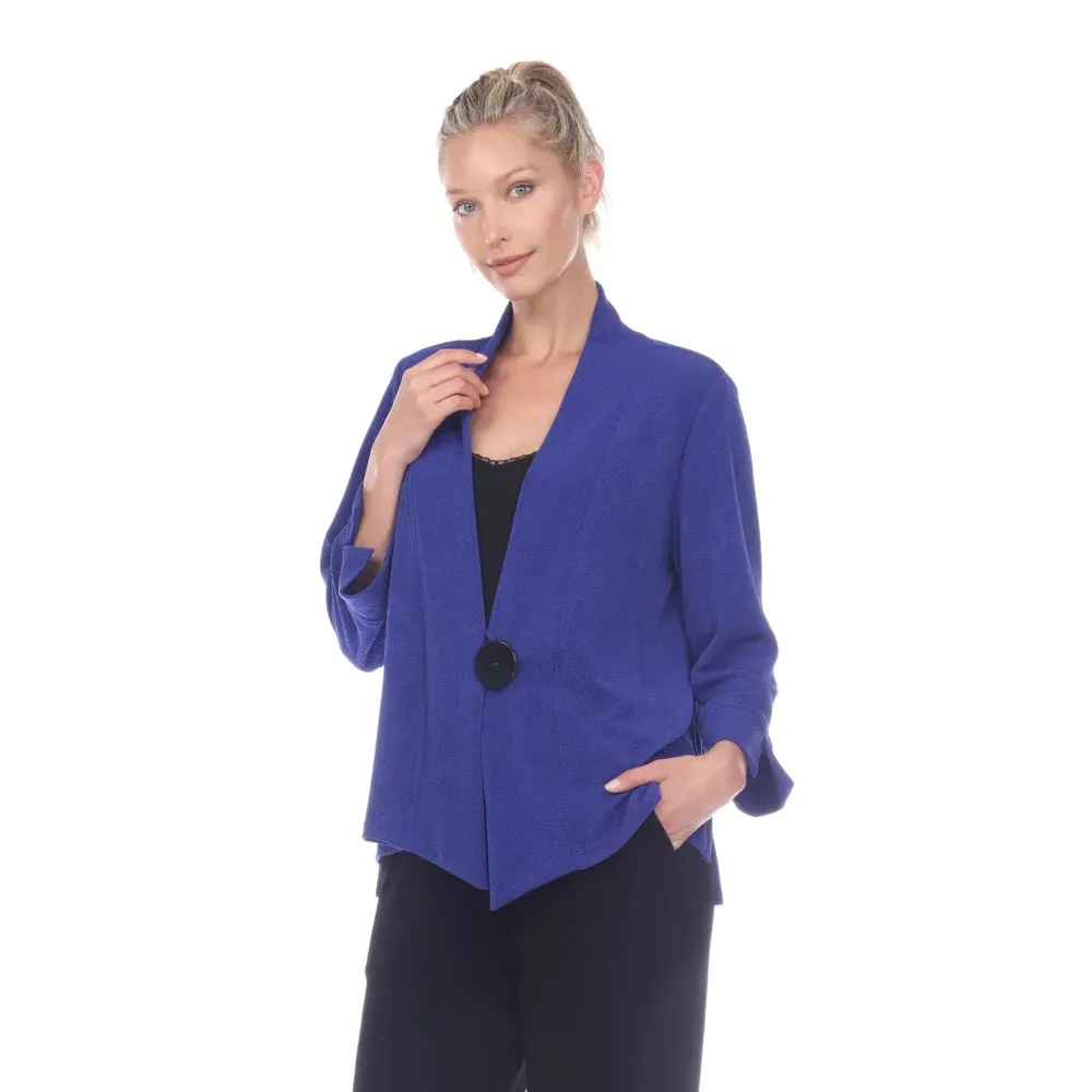 Moonlight Short High-Low One-Button Jacket in Royal Blue - 2006-BLU