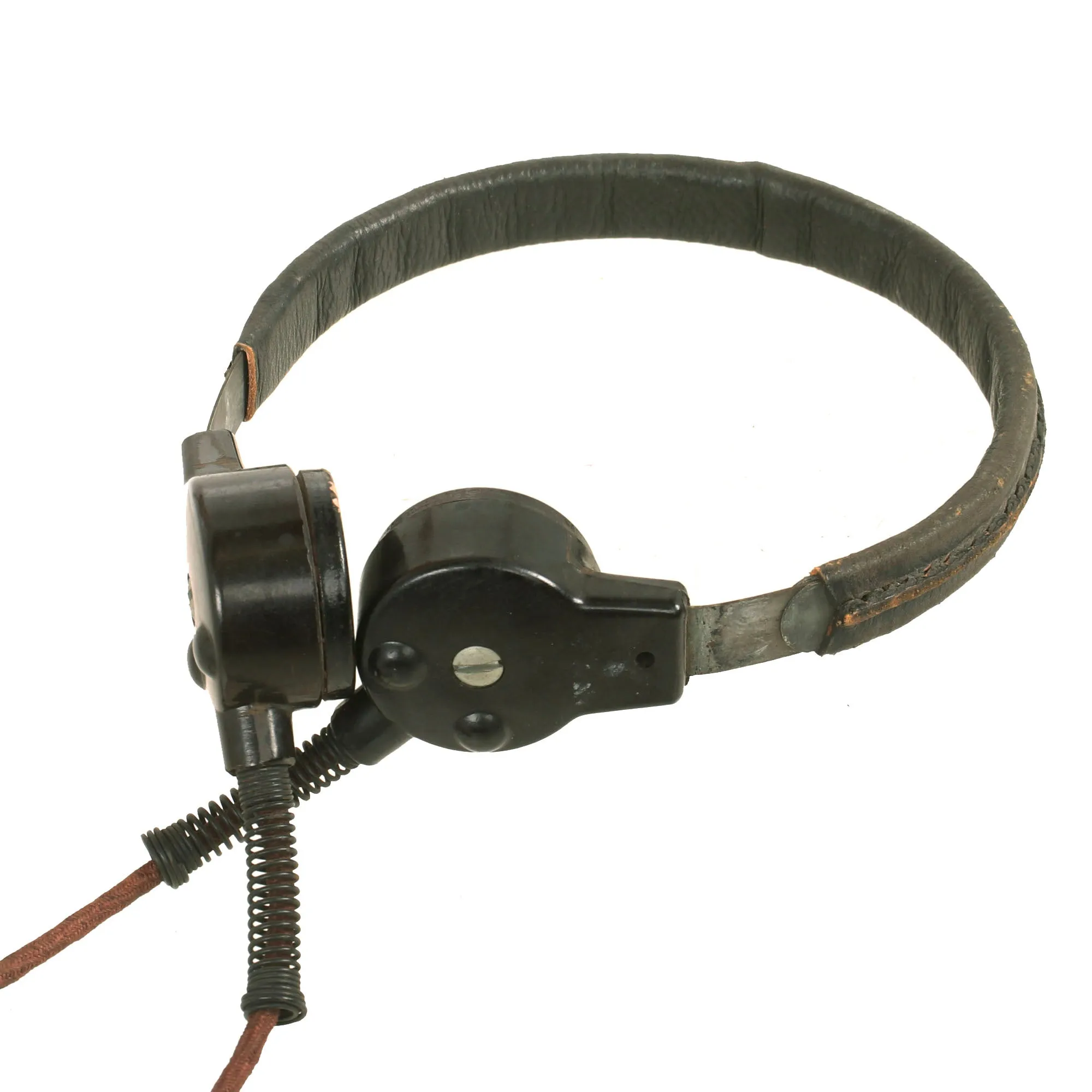 Original German WWII 1st Waffen-SS Panzer Division LAH Panzeräger NCO Leather Wrap Jacket with Throat Microphone & Awards - Formerly A.A.F. Tank Museum