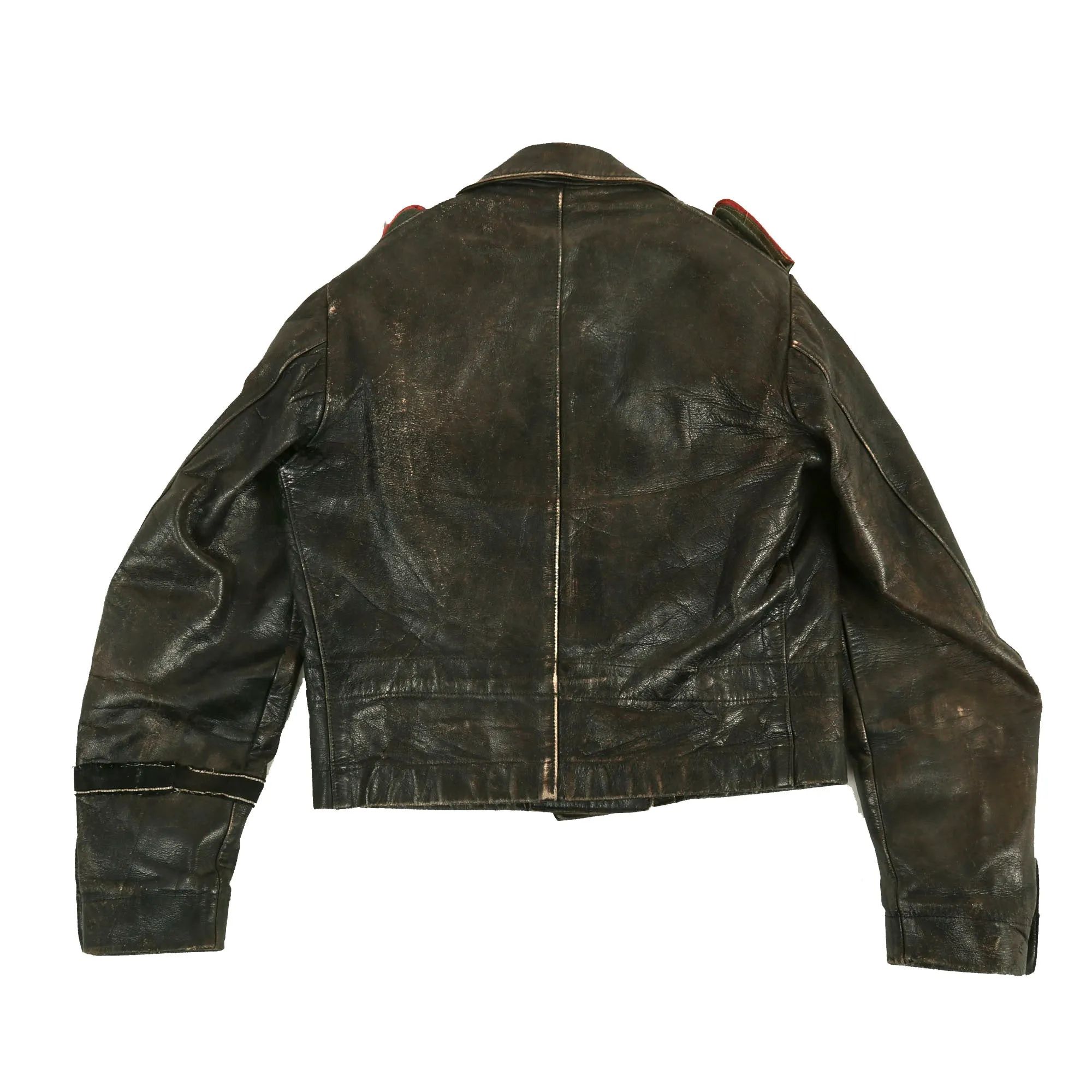 Original German WWII 1st Waffen-SS Panzer Division LAH Panzeräger NCO Leather Wrap Jacket with Throat Microphone & Awards - Formerly A.A.F. Tank Museum