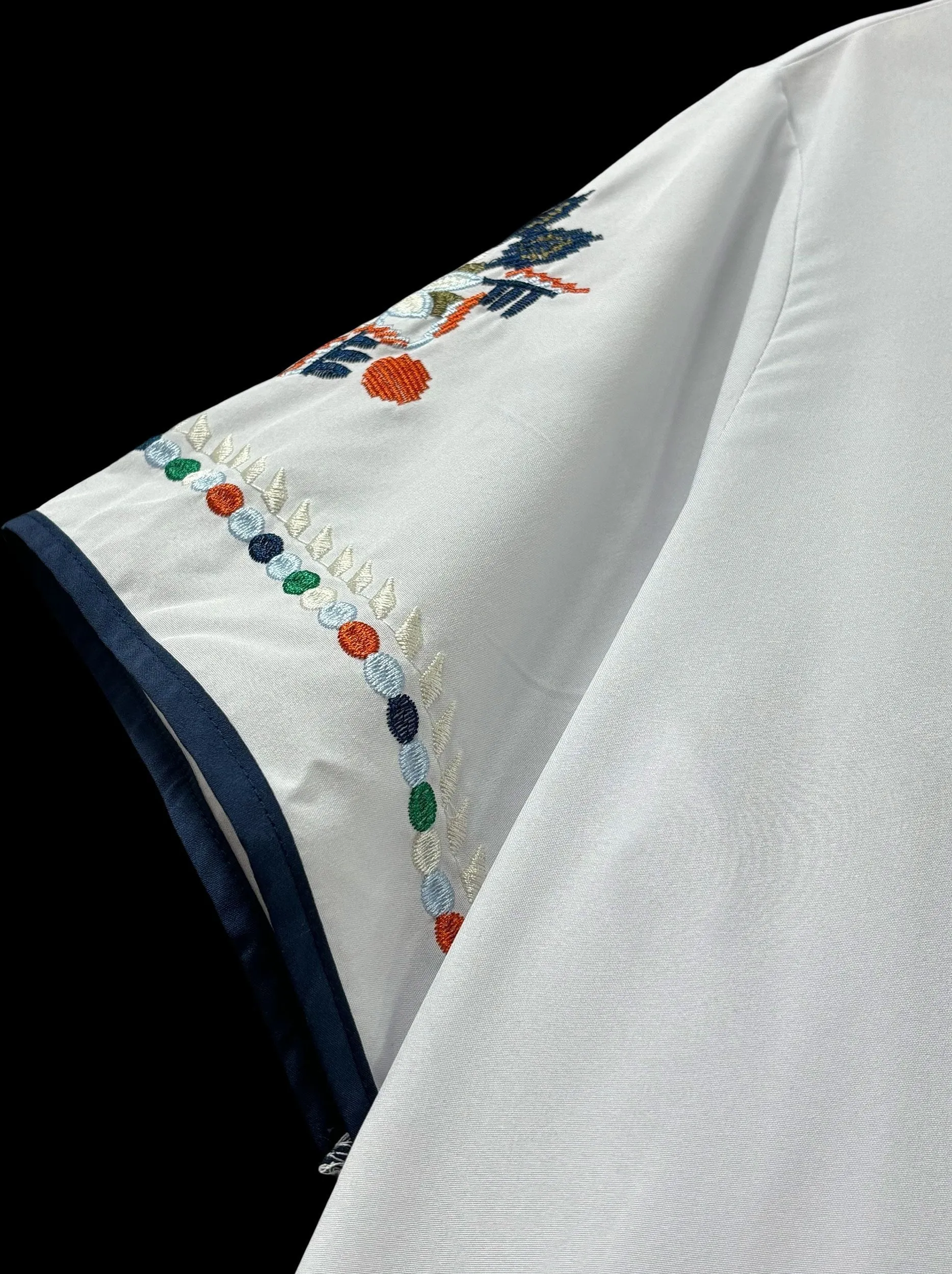 Plus Size Floral Embroidered Crew Neck Short Sleeve Blouse - Soft Slight Stretch Polyester Fabric, Vacation-Ready Top for Spring and All Seasons - Womens Casual Embroidery Clothing