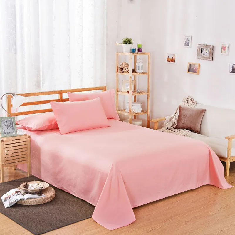 Pure Color Polyester Cotton Extra Bed Sheets Hotel Home
