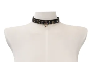 "YES SIR " Neck Collar | Faux Leather | Adjustable | Fetish | Bondage