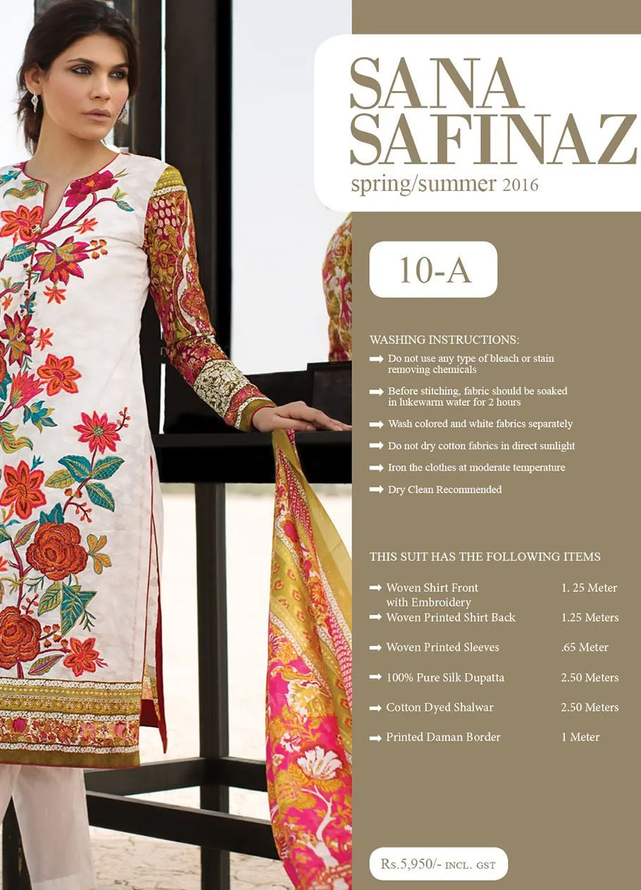 Sana Safinaz Spring/Summer Lawn Collection 2016 – 10A