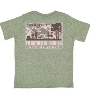 (SHORT) Girls Deer Hunting With Daddy Short Sleeve Kids Tee