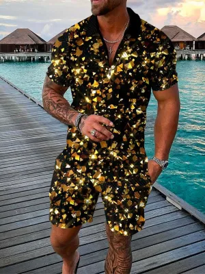 Short Sleeve Lapel Shirt for Men