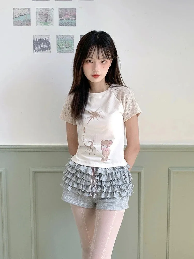 Short slim short sleeve T-shirt【s0000008537】
